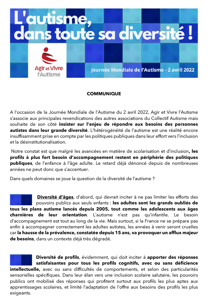 l'autisme dans toute sa diversité